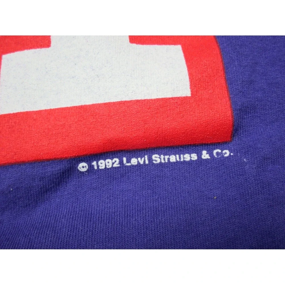 Vintage 1992 Levis‎ 501 T-Shirt USA Made (XL) Purple NOS No Wear Single Stitch